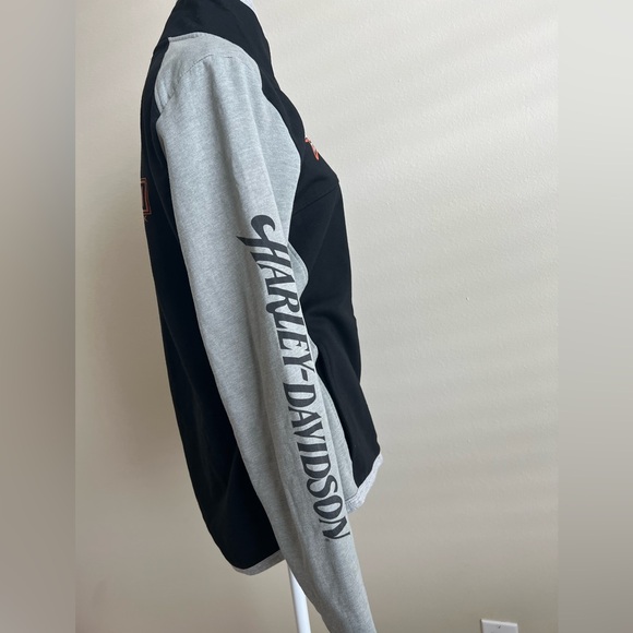 Harley Davidson Women’s Black Grey Full Zip Sweatshirt Large New Braunfels Texas - Picture 4 of 11